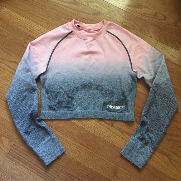 Gymshark Tops - Gymshark ombré seamless long sleeve crop top